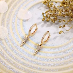 Gold Spike Huggie Hoop Earrings