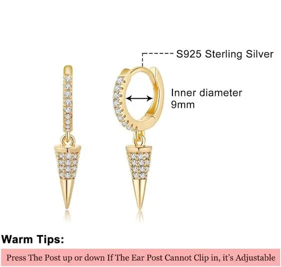 Gold Spike Huggie Hoop Earrings