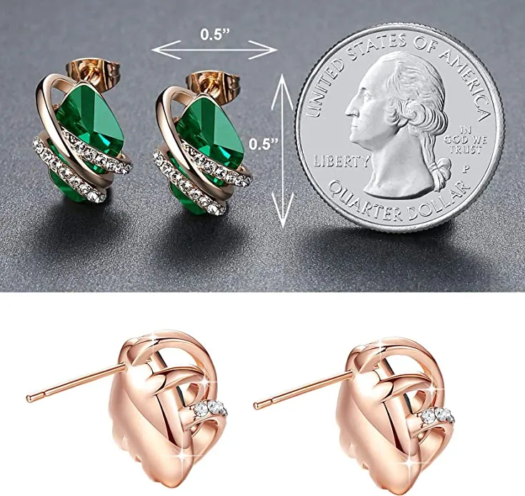 Green Emerald Birthstone Earring
