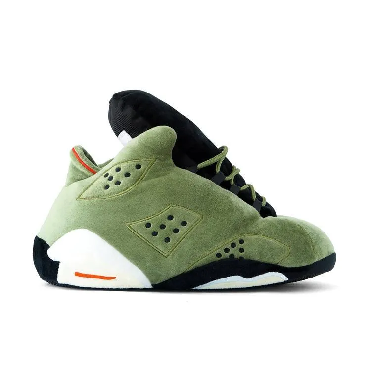 Green Plush Sneaker Slippers – Lightweight and Warm Design