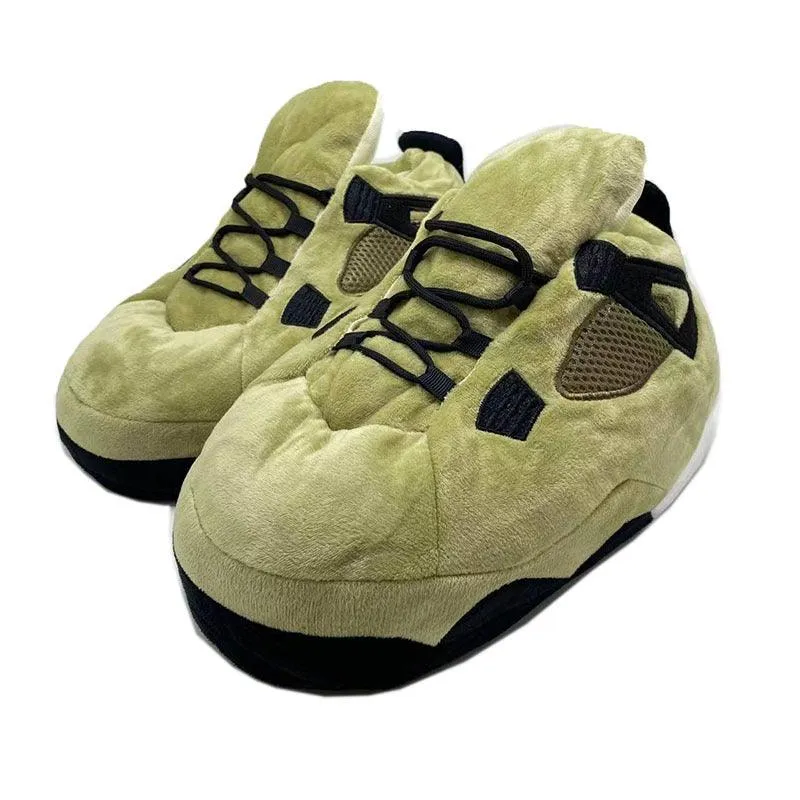 Green Unisex Indoor Slippers – Warm and Comfortable Design