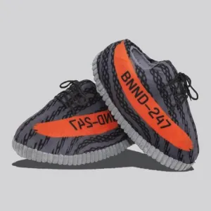 Grey Orange Sneaker Slippers – Soft and Stylish Comfort