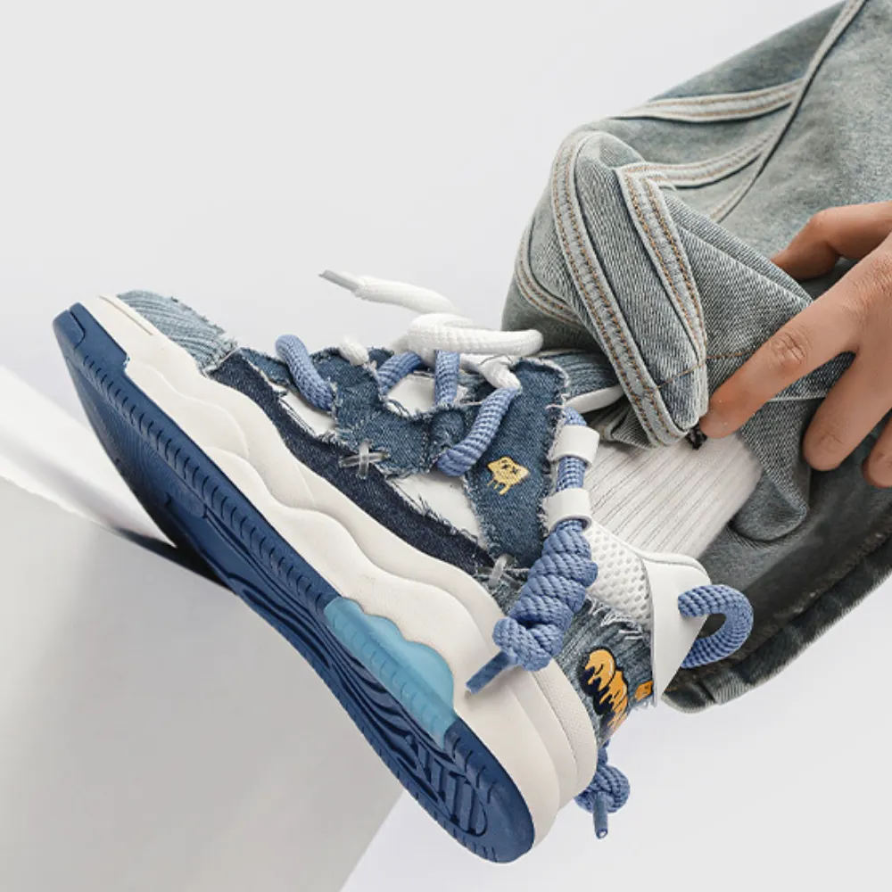 Hip Hop Cartoon Monster Stitching Casual Shoes
