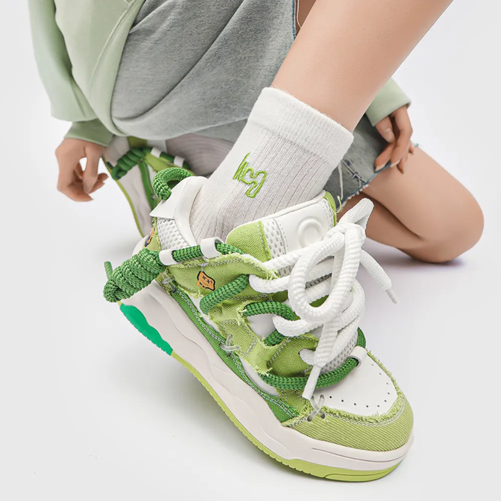 Hip Hop Cartoon Monster Stitching Casual Shoes