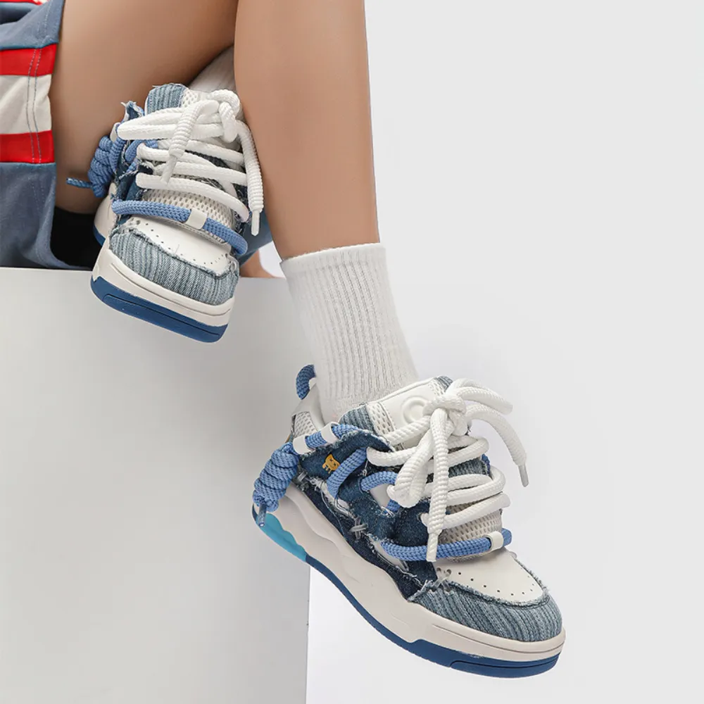Hip Hop Cartoon Monster Stitching Casual Shoes