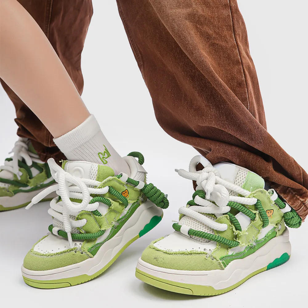 Hip Hop Cartoon Monster Stitching Casual Shoes