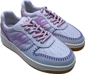 Hogan White and Pink Women's Lace-Up Sneakers EU 37 UK 4