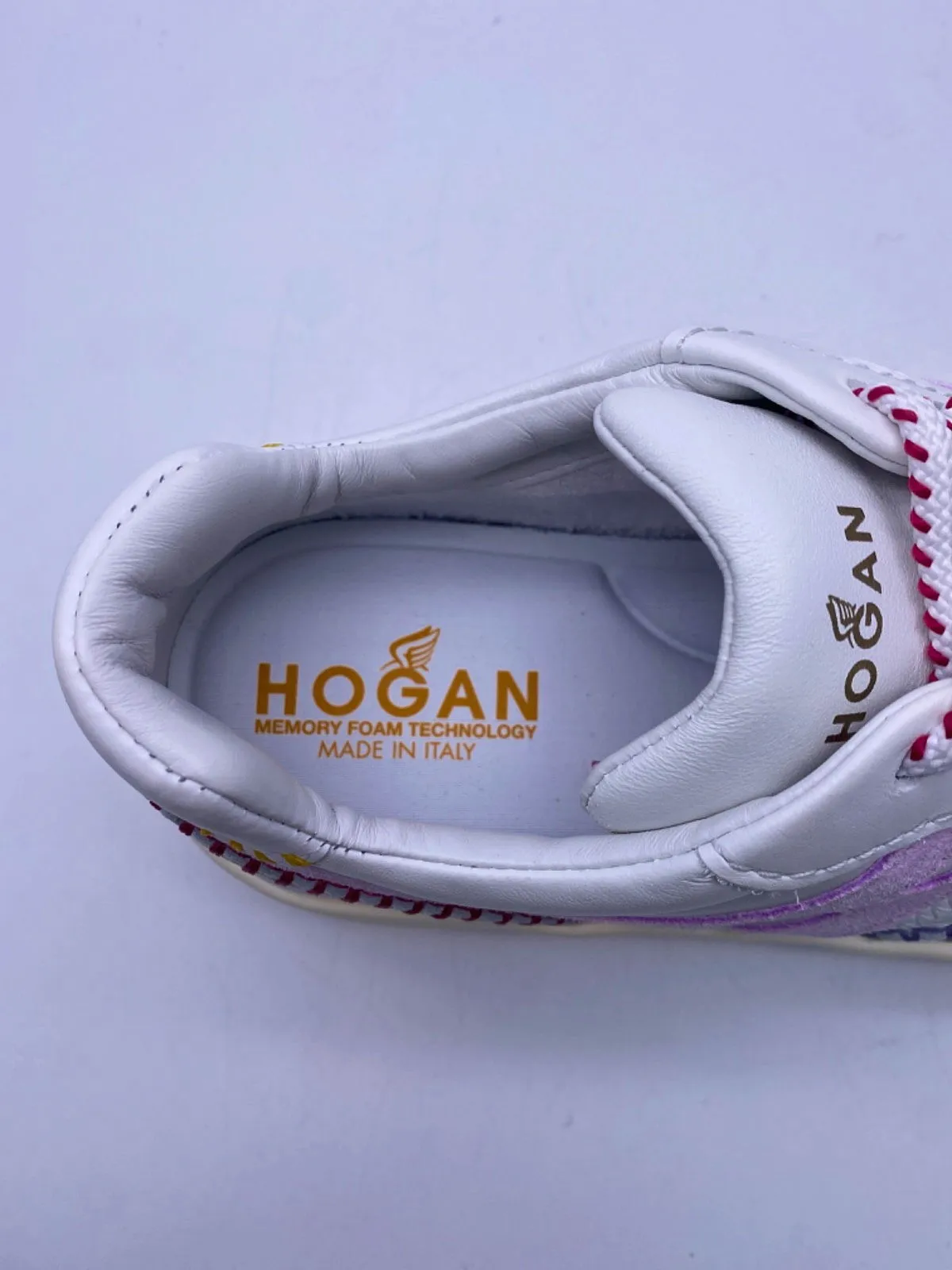 Hogan White and Pink Women's Lace-Up Sneakers EU 37 UK 4