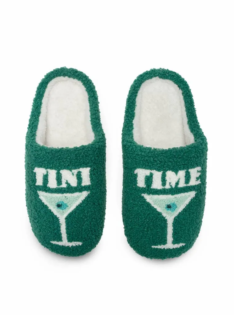 Indoor / Outdoor Slippers - Martini "Tini Time" - Green