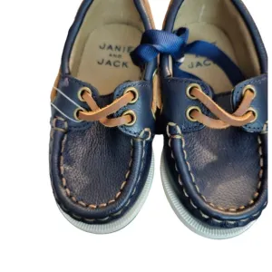 Janie and Jack Navy Blue Boat Shoes Size 5 NWT