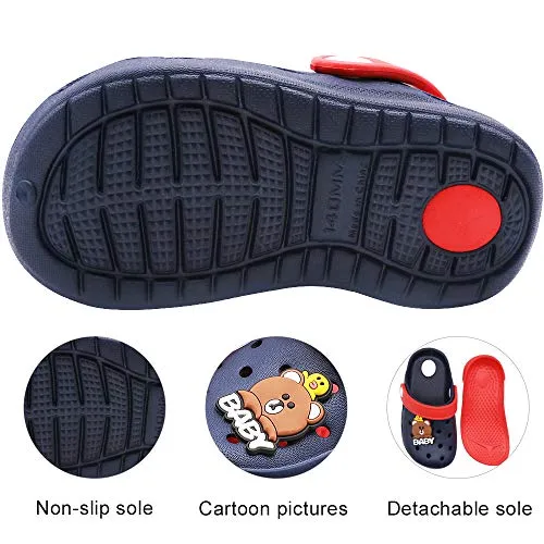 Kids Classic Cute Cartoon Lightweight Sandals (Dark Blue Bear)