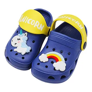 Kids Classic Cute Cartoon Lightweight Sandals (Dark Blue Clogs)