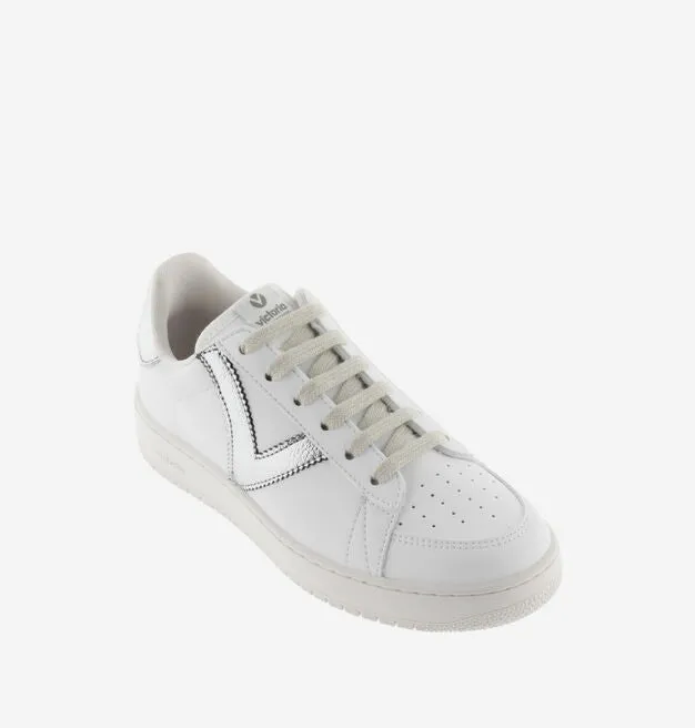 LADIES MADRID METTALIC SNEAKER - PLATA