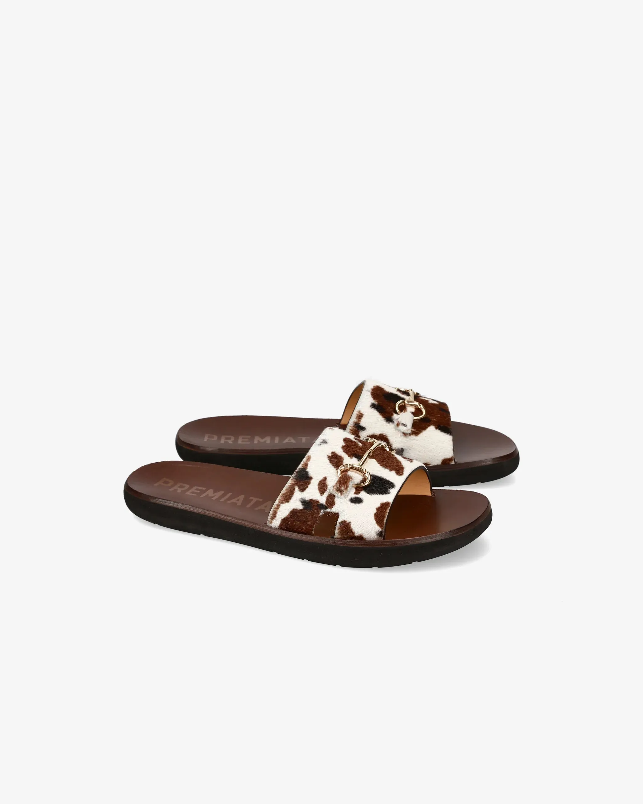 Leather Sandals with Ponyhair Headband 32274A