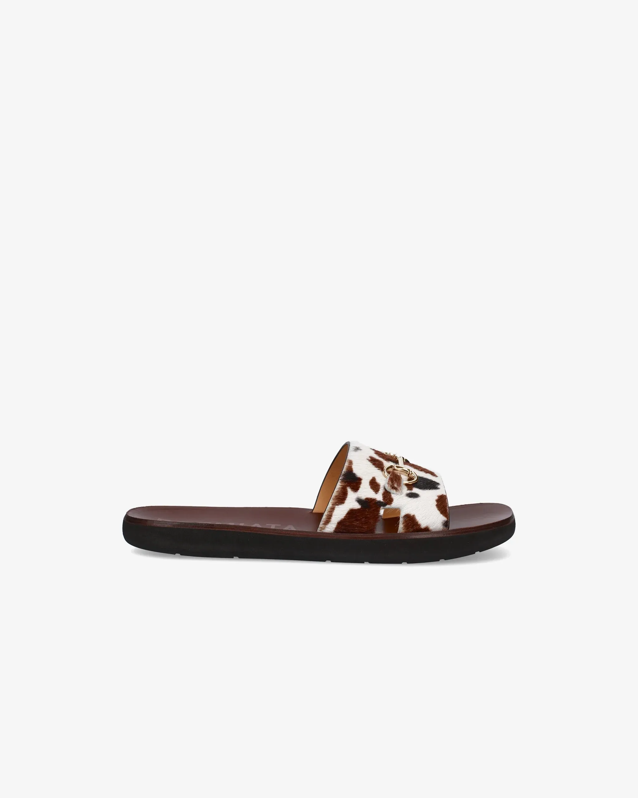Leather Sandals with Ponyhair Headband 32274A