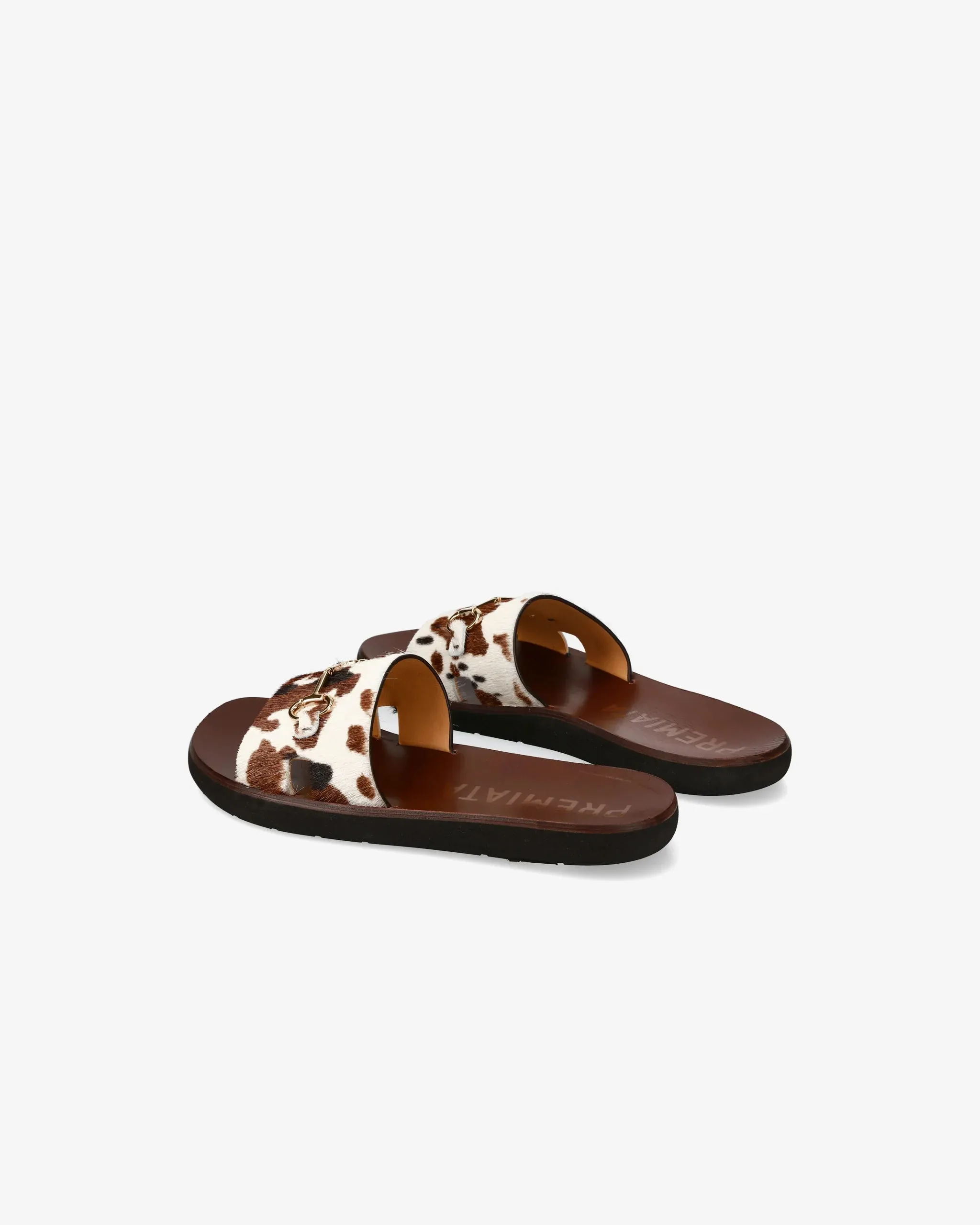 Leather Sandals with Ponyhair Headband 32274A