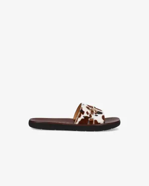 Leather Sandals with Ponyhair Headband 32274A