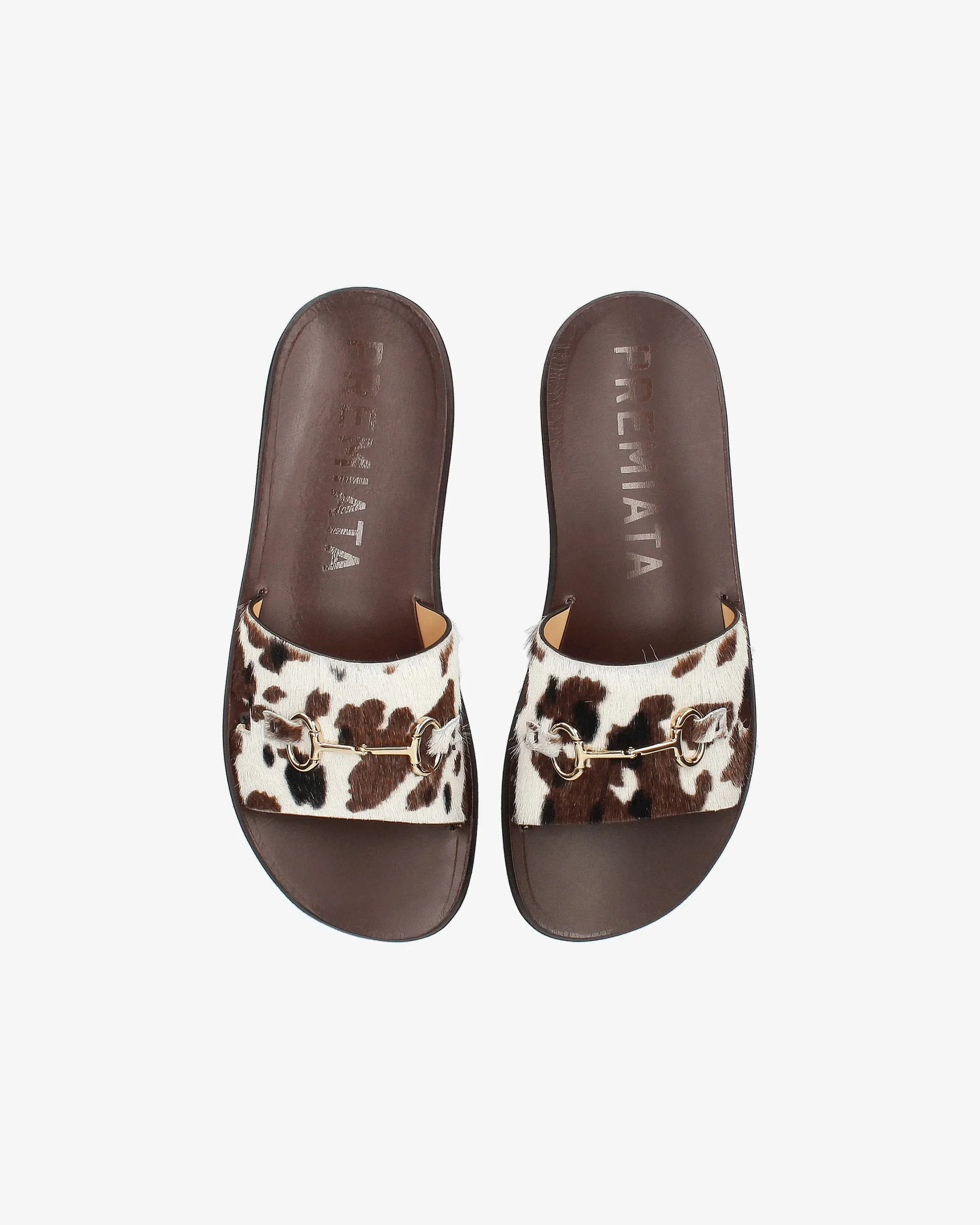 Leather Sandals with Ponyhair Headband 32274A