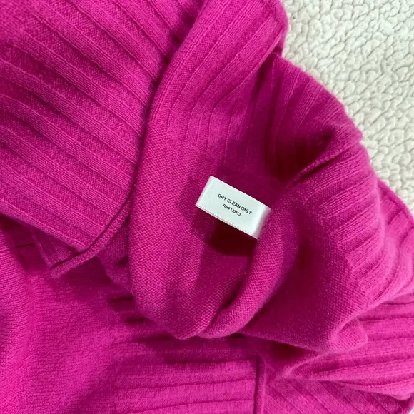 Lisa Todd, 100% Cashmere Women's Pink Sweater with Orange Accents