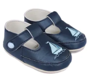 Little Cutie Soft Sole Sailor Shoes - Navy