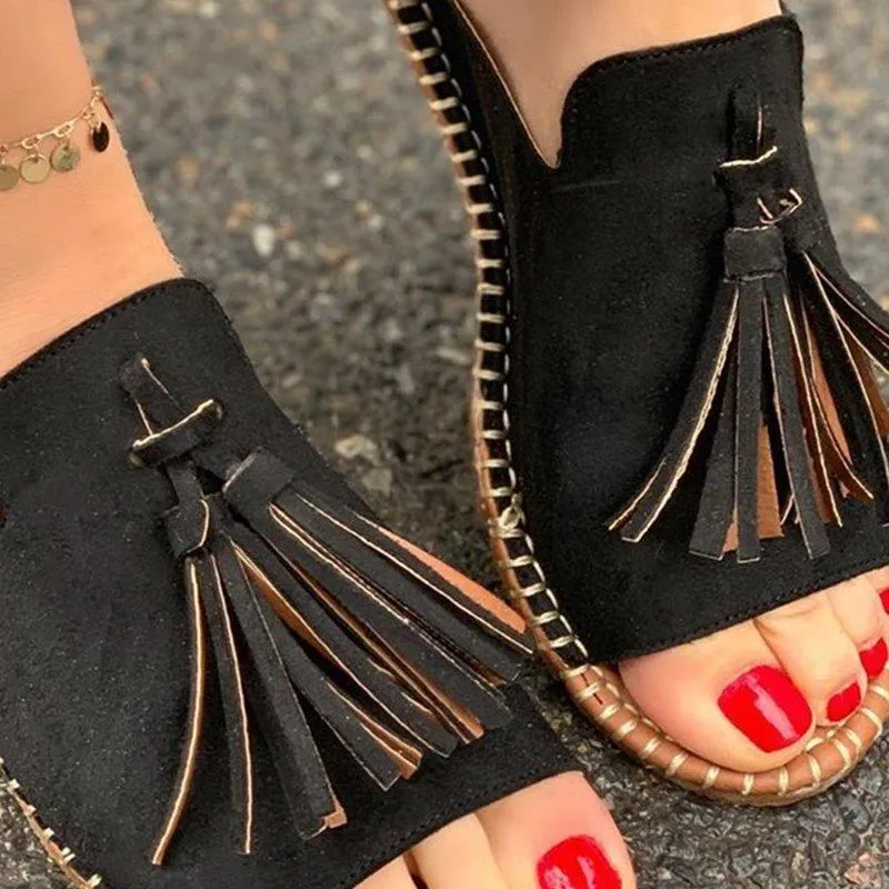 Lydiashoes Women Casual Summer Stylish Slip-On Flat Sandals