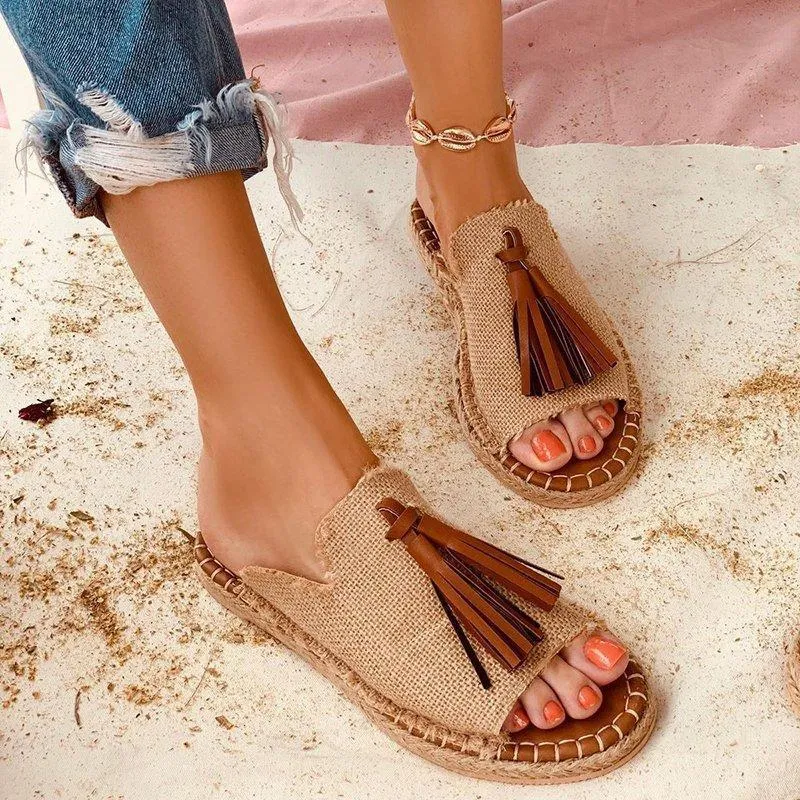 Lydiashoes Women Casual Summer Stylish Slip-On Flat Sandals