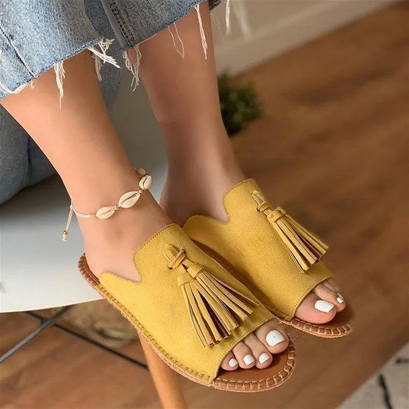 Lydiashoes Women Casual Summer Stylish Slip-On Flat Sandals