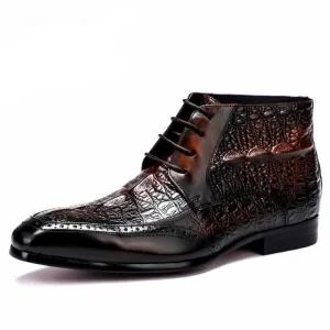 Men Genuine Cow Leather Crocodile Shoes