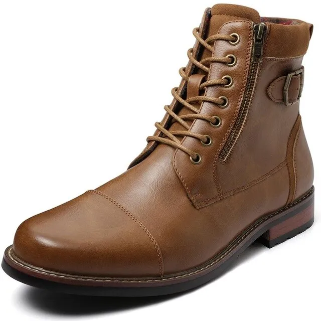 Men Genuine Leather Shoes High Top Winter Snow shoes Lace-up Ankle Boots Shoes Outdoor Sport Snow Shoes US Size 8-13
