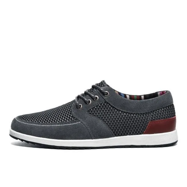 Men's Low Cut Suede Patchwork Shoes