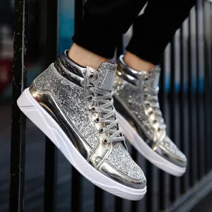 Men's Personality Casual High-top Sequins Martin Boots