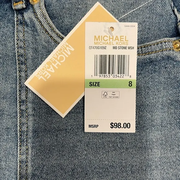 MICHAEL KORS Denim Button-Front Mini Skirt Size 8
