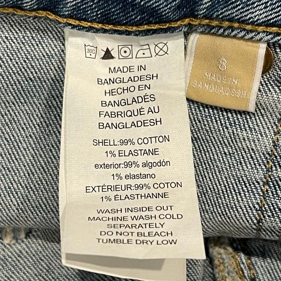 MICHAEL KORS Denim Button-Front Mini Skirt Size 8