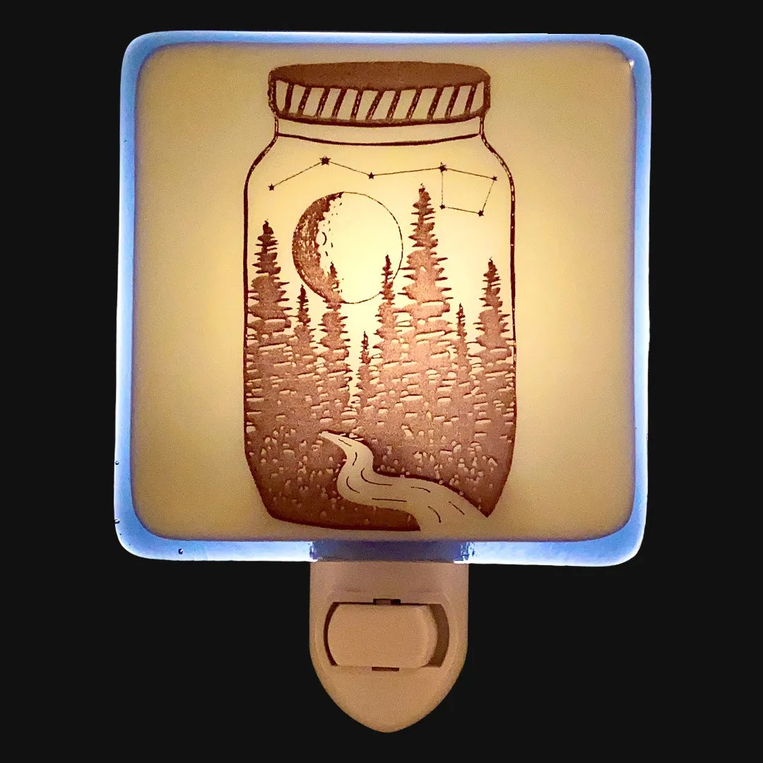 Moon and Stars in a Jar Night Light