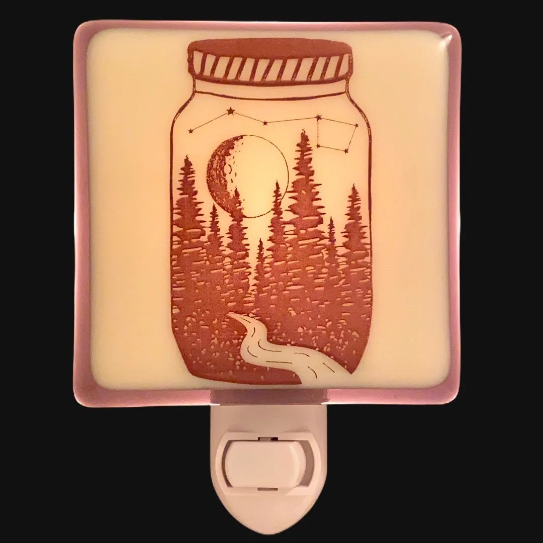 Moon and Stars in a Jar Night Light
