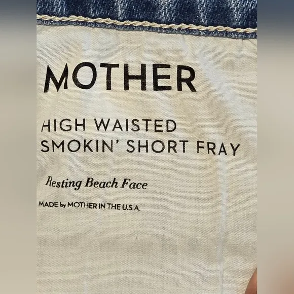 MOTHER High Waisted Smokin' Short Fray Denim Shorts Size 26