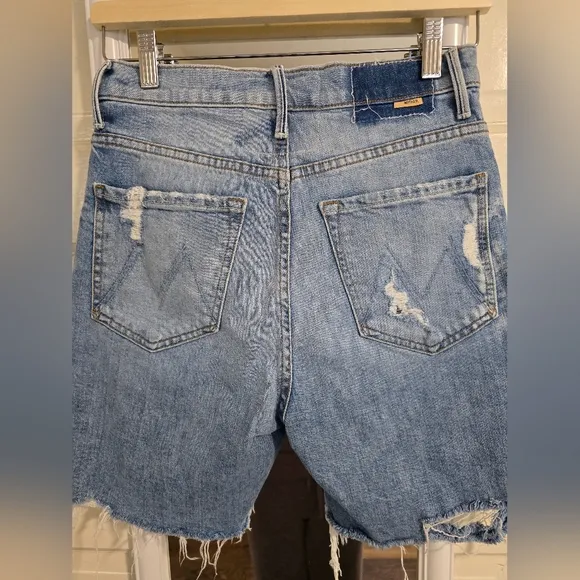 MOTHER High Waisted Smokin' Short Fray Denim Shorts Size 26