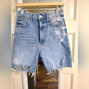 MOTHER High Waisted Smokin' Short Fray Denim Shorts Size 26