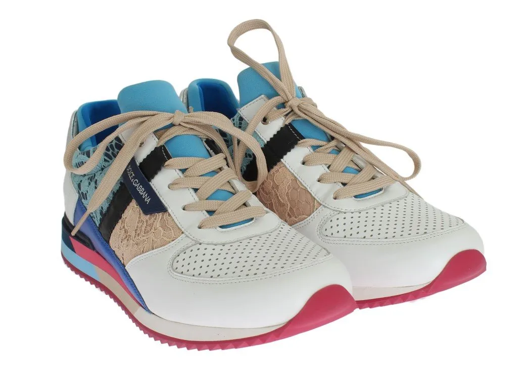 Multicolor Leather Lace Sport Sneakers