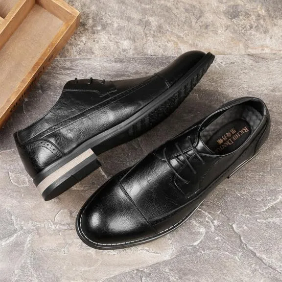 New Brock Carved Wild Leather Shoes Trend Korean Business Casual Shoes Men