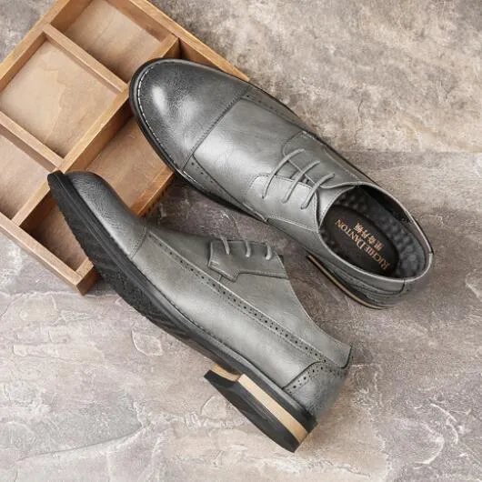 New Brock Carved Wild Leather Shoes Trend Korean Business Casual Shoes Men