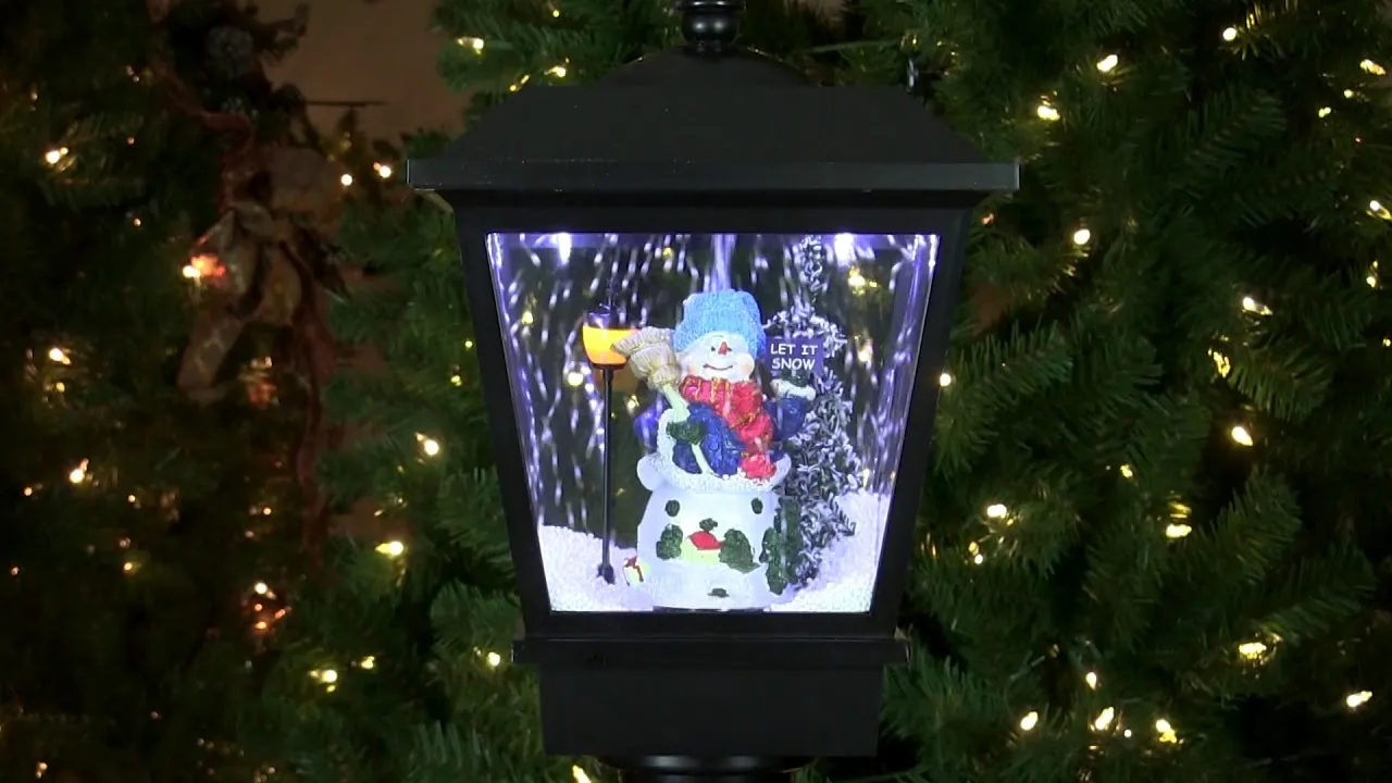 New in box! 6 Ft Tall Musical LED Let it Snow Lamp Post with Cascading Snowfall Effect! For Indoor & Limited Outdoor Use! Over 20 Christmas Melodies!