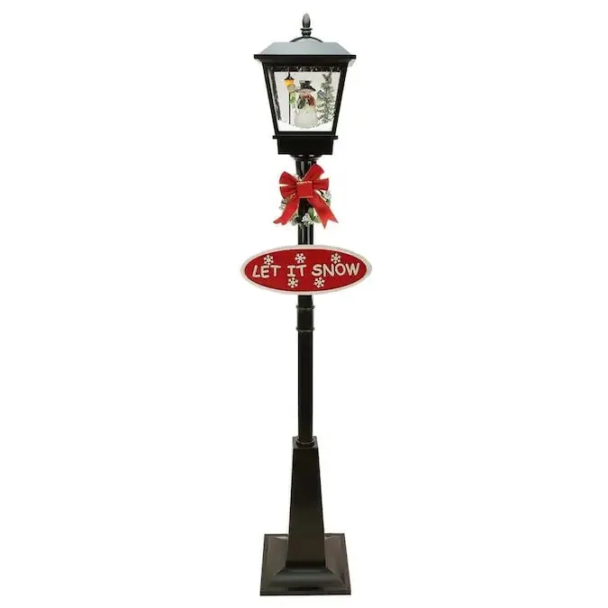 New in box! 6 Ft Tall Musical LED Let it Snow Lamp Post with Cascading Snowfall Effect! For Indoor & Limited Outdoor Use! Over 20 Christmas Melodies!