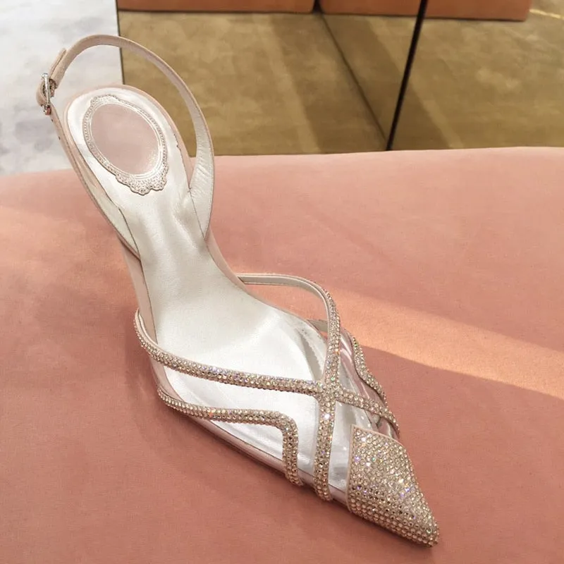 New Rhinestone Pointed Toe Women Sandals