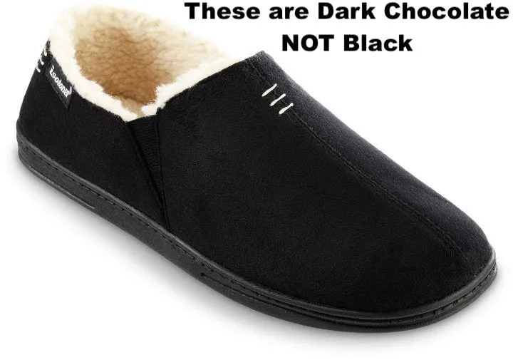New with tags! Isotoner Men's Recycled Microsuede Nigel Closed-Back Cooling Gel Slippers in Dark Chocolate NOT Black! Sz L 9.5-10.5, Retails $44US 