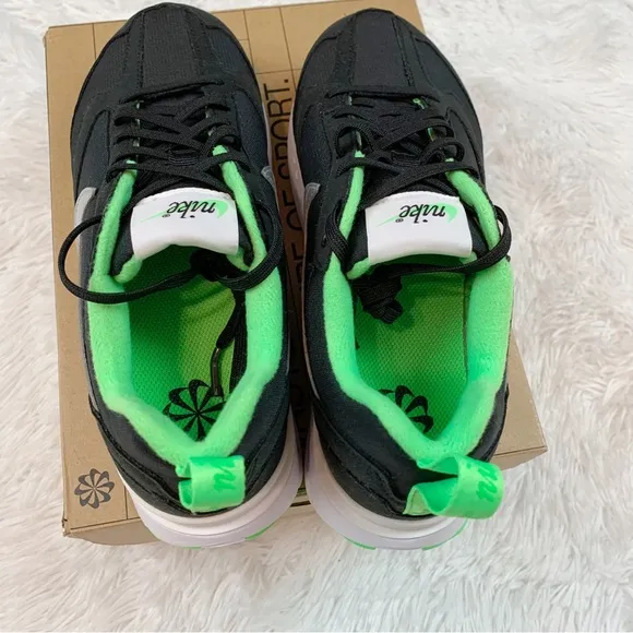 Nike Air Max Dawn (GS) Big Kids' Shoes Black-Chrome-Green Strike