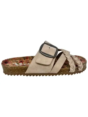 Nora Slip On Sandal with Braid and Buckle In Blush