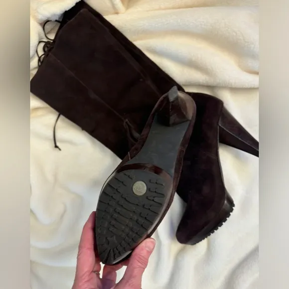 NWOT! Me Too Brown Suede high heel boots! Size 10M! 👢👢
