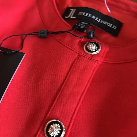 NWT Jules &amp; Leopold Novelty Button Blazer Jacket  Red