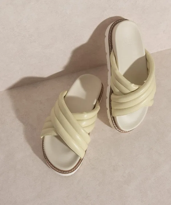 OASIS SOCIETY Grace - Lime Puffed Strap Slide